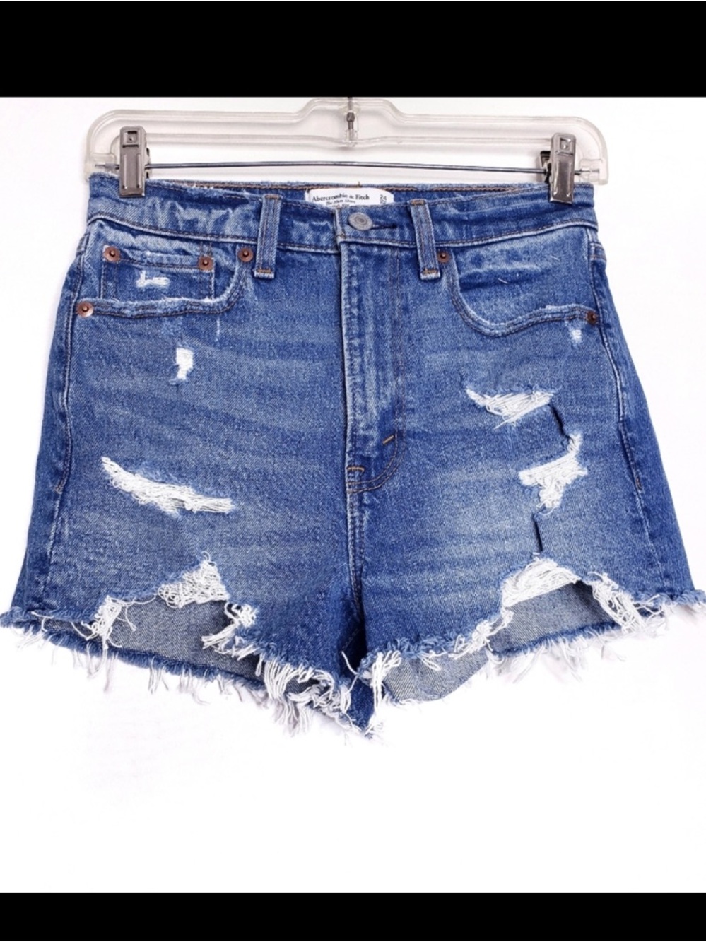 Abercrombie & Fitch Blue High-Waisted Jean Shorts